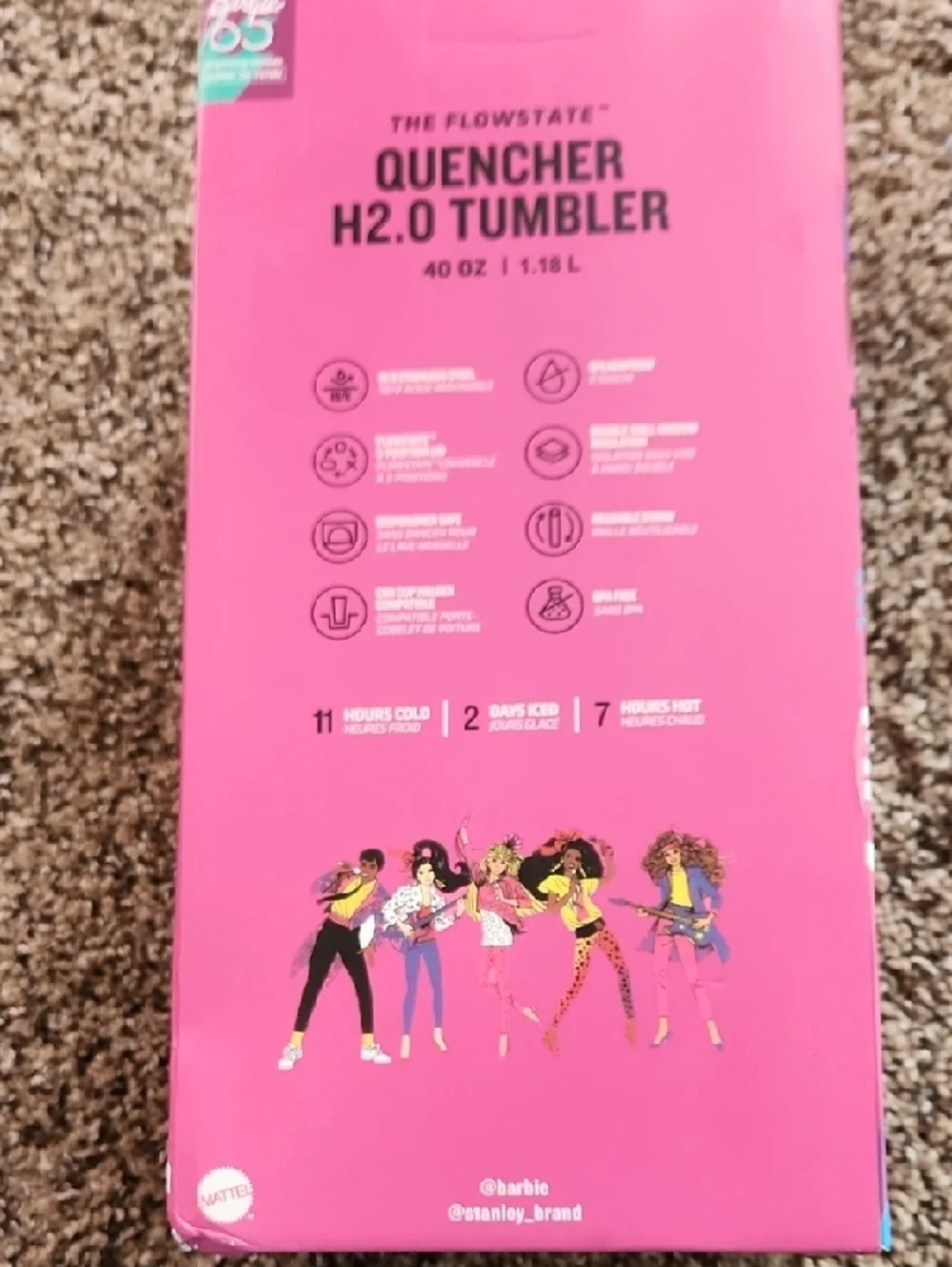 Barbie x Stanley Black Starry Travel Tumbler - Pink & Black - Picture 2 of 5